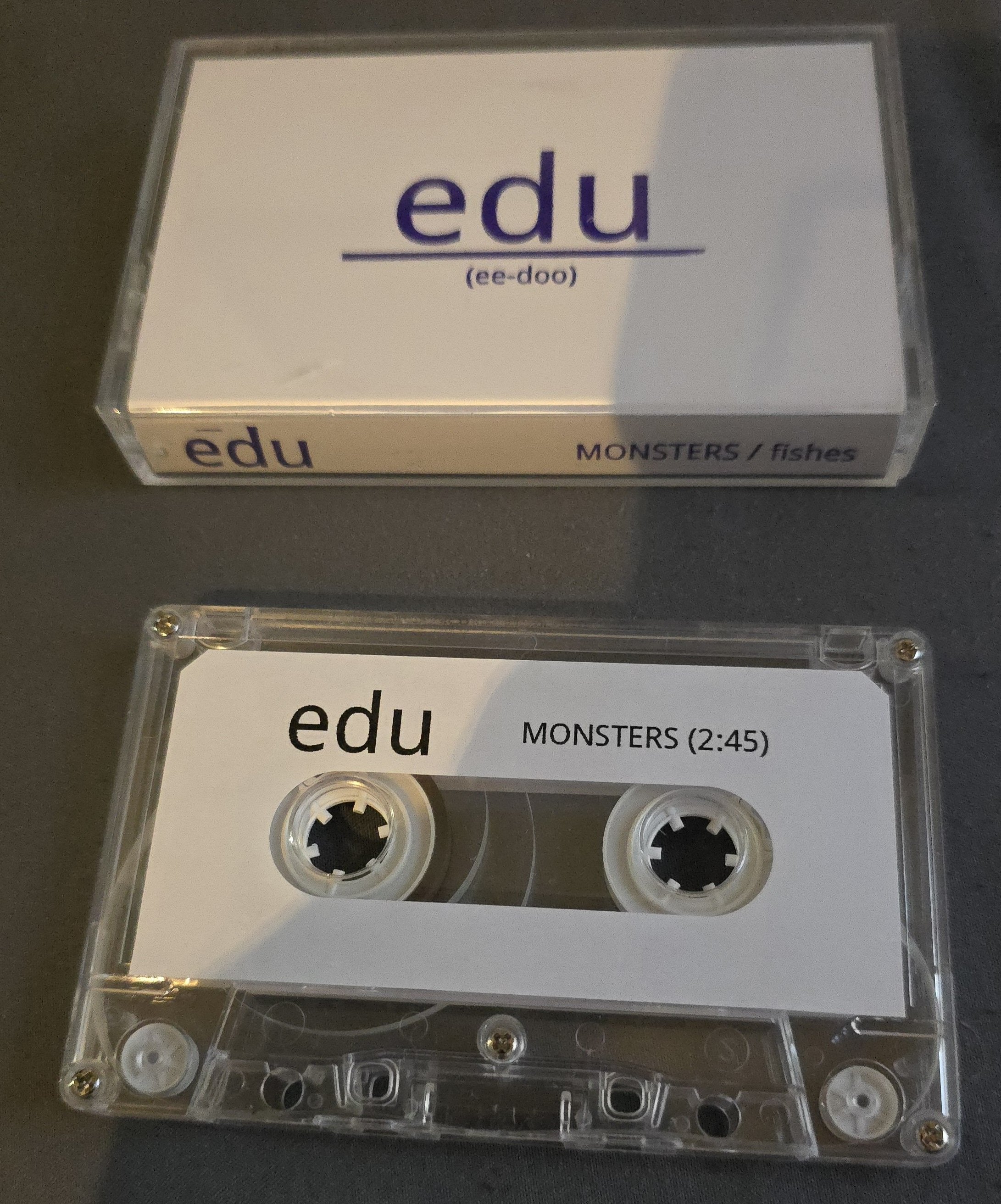 "MONSTERS/fishes" hand-made cassettes